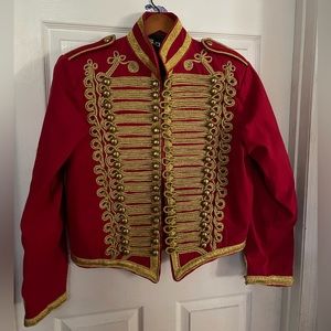 Red Military Cavalry Tunic – Jacket – Gold Bullion Collar